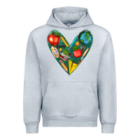 Heather Grey teacher  heart Urban Hoodie - texasbilliewilder