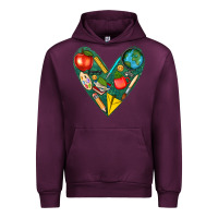 Mauve Wine teacher  heart Urban Hoodie - texasbilliewilder