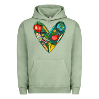 Pigment Oil Green teacher  heart Urban Hoodie - texasbilliewilder