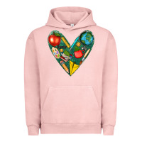 Pigment Salmon teacher  heart Urban Hoodie - texasbilliewilder