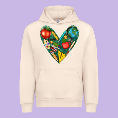 Teacher  Heart Urban Hoodie Designed By Texasbilliewilder