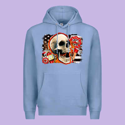 Firefighter Skull Premium Hoodie Designed By Adodesignshop