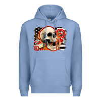 Colony Blue firefighter skull Premium Hoodie - AdoDesignShop