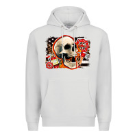 Dove Grey firefighter skull Premium Hoodie - AdoDesignShop