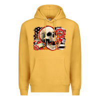Mustard firefighter skull Premium Hoodie - AdoDesignShop
