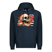 Navy firefighter skull Premium Hoodie - AdoDesignShop