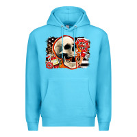 Ocean Blue firefighter skull Premium Hoodie - AdoDesignShop