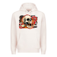 Pale Pink firefighter skull Premium Hoodie - AdoDesignShop