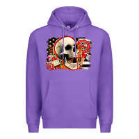 Purple firefighter skull Premium Hoodie - AdoDesignShop