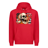 Red firefighter skull Premium Hoodie - AdoDesignShop