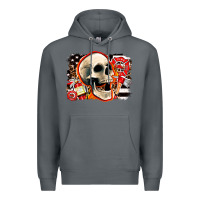 Rock firefighter skull Premium Hoodie - AdoDesignShop