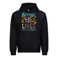 Black because he lives i can face tomorrow Urban Hoodie - Zillion Design Studio