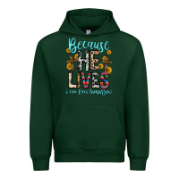 Forest Green because he lives i can face tomorrow Urban Hoodie - Zillion Design Studio