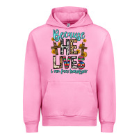 Fuchsia Pink because he lives i can face tomorrow Urban Hoodie - Zillion Design Studio