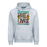 Heather Grey because he lives i can face tomorrow Urban Hoodie - Zillion Design Studio