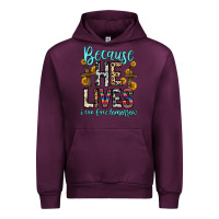 Mauve Wine because he lives i can face tomorrow Urban Hoodie - Zillion Design Studio