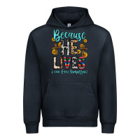 Navy because he lives i can face tomorrow Urban Hoodie - Zillion Design Studio