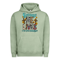 Pigment Oil Green because he lives i can face tomorrow Urban Hoodie - Zillion Design Studio