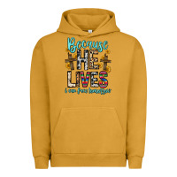 Pigment Peanut Butter because he lives i can face tomorrow Urban Hoodie - Zillion Design Studio