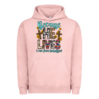 Pigment Salmon because he lives i can face tomorrow Urban Hoodie - Zillion Design Studio