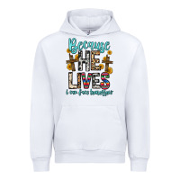 White because he lives i can face tomorrow Urban Hoodie - Zillion Design Studio