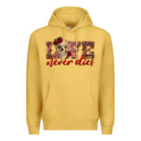 Antique Gold love never dies skull Premium Hoodie - RanaPortraitStore