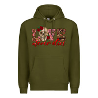 Army Green love never dies skull Premium Hoodie - RanaPortraitStore