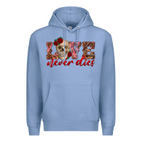 Colony Blue love never dies skull Premium Hoodie - RanaPortraitStore