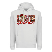 Dove Grey love never dies skull Premium Hoodie - RanaPortraitStore