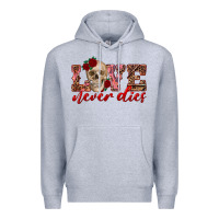 Heather Grey love never dies skull Premium Hoodie - RanaPortraitStore