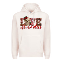 Pale Pink love never dies skull Premium Hoodie - RanaPortraitStore