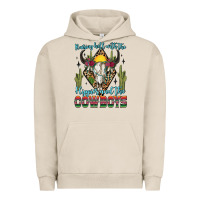 Pigment French Oak raising hell with the hippies and the cowboys Urban Hoodie - Zillion Design Studio