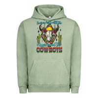 Pigment Oil Green raising hell with the hippies and the cowboys Urban Hoodie - Zillion Design Studio