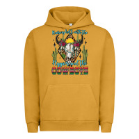 Pigment Peanut Butter raising hell with the hippies and the cowboys Urban Hoodie - Zillion Design Studio