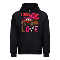 Black valentine's day loads of love tractor with pin heart balloons Urban Hoodie - RanaPortraitStore