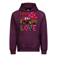 Mauve Wine valentine's day loads of love tractor with pin heart balloons Urban Hoodie - RanaPortraitStore