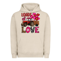 Pigment French Oak valentine's day loads of love tractor with pin heart balloons Urban Hoodie - RanaPortraitStore