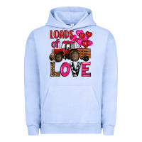 Pigment Grape Ice valentine's day loads of love tractor with pin heart balloons Urban Hoodie - RanaPortraitStore