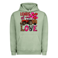 Pigment Oil Green valentine's day loads of love tractor with pin heart balloons Urban Hoodie - RanaPortraitStore