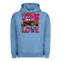Pigment Pebble Blue valentine's day loads of love tractor with pin heart balloons Urban Hoodie - RanaPortraitStore