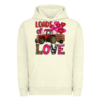 Pigment Pistachio valentine's day loads of love tractor with pin heart balloons Urban Hoodie - RanaPortraitStore
