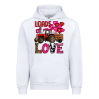 White valentine's day loads of love tractor with pin heart balloons Urban Hoodie - RanaPortraitStore