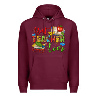 Burgundy best teacher ever Premium Hoodie - texasbilliewilder