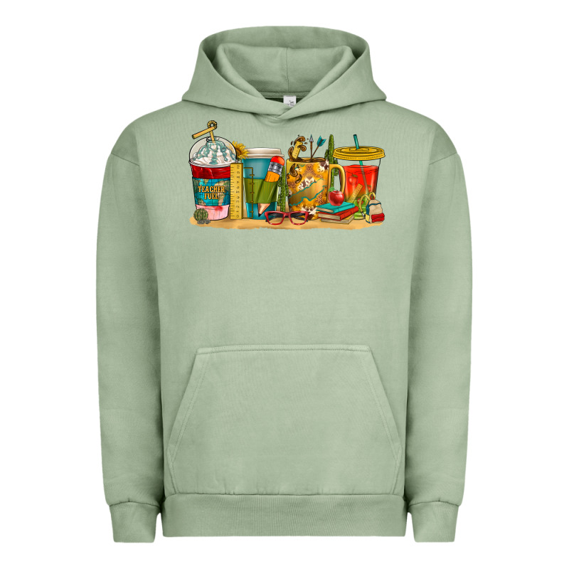 Teacher Fuel Coffee Cups Urban Hoodie by texasbilliewilder | Teevron