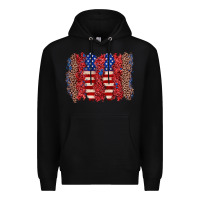 Black 4th of july brushstroke Premium Hoodie - Zillion Design Studio