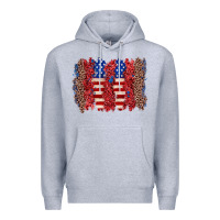 Heather Grey 4th of july brushstroke Premium Hoodie - Zillion Design Studio
