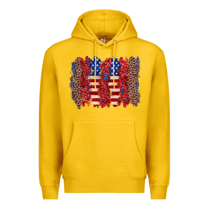 4th Of July Brushstroke Premium Hoodie by Zillion Design Studio | Teevron