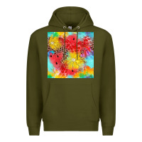 Army Green fruits leopard seamless pattern Premium Hoodie - Zillion Design Studio