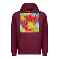 Burgundy fruits leopard seamless pattern Premium Hoodie - Zillion Design Studio