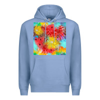 Colony Blue fruits leopard seamless pattern Premium Hoodie - Zillion Design Studio